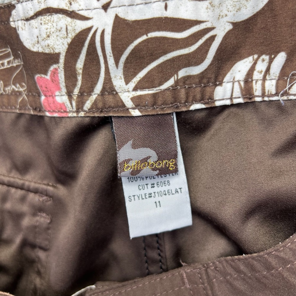 Billabong Board Shorts Womens Size 11 Brown White Floral Swim Surf Beach Y2K - Picture 6 of 15